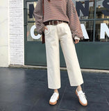 High Waisted Straight Leg Chinos