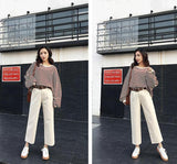 High Waisted Straight Leg Chinos