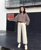 High Waisted Straight Leg Chinos