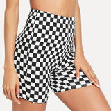 Checkered Biker Shorts