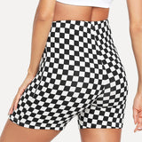 Checkered Biker Shorts