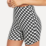 Checkered Biker Shorts
