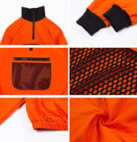 Orange Mesh Pocket Pullover