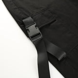 High Waisted Black Nylon Cargo Pants