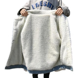 Oversized Wool Lined Denim Jacket