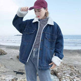 Oversized Wool Lined Denim Jacket