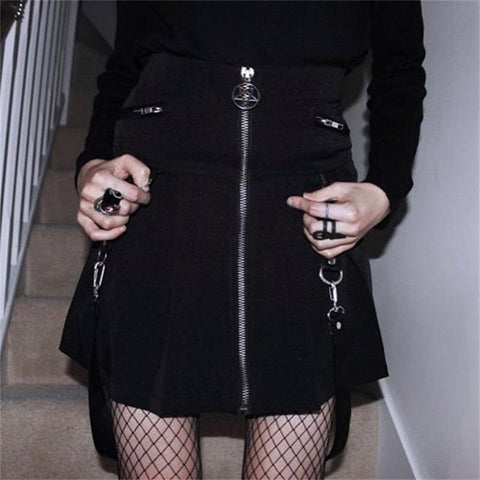 Gothic Pleated Mini Skirt
