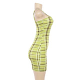 Pastel Green Plaid Mini Dress