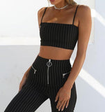 Pin Striped Crop Top