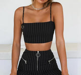 Pin Striped Crop Top