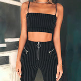 Pin Striped Crop Top
