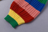 Rainbow Knit Turtleneck Sweater