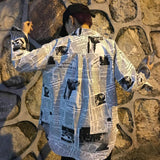 Newspaper Button Up Tee