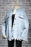 Oversize Distressed Denim Jacket