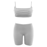 Sleeveless Cami Top & Biker Shorts (Two Piece Set)