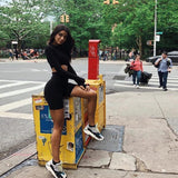 The Chloe Crop & Biker Set