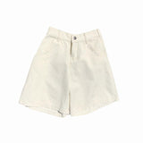 High Waisted Creme Denim Shorts