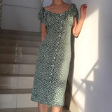 Green Ruffled Floral Dress