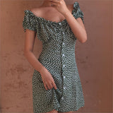 Green Ruffled Floral Dress
