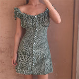 Green Ruffled Floral Dress