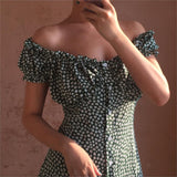 Green Ruffled Floral Dress