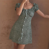 Green Ruffled Floral Dress