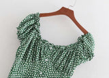 Green Ruffled Floral Dress