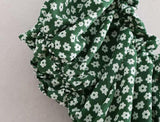 Green Ruffled Floral Dress