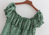 Green Ruffled Floral Dress