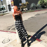 Black Plaid Maxi Skirt