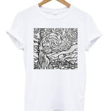 Starry Night Line Drawing Tee