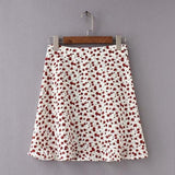 Ruffled High Waisted Printed Skirt