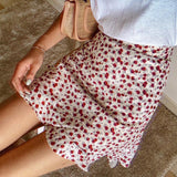 Ruffled High Waisted Printed Skirt