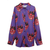 Devil Button Up Top