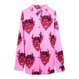 Devil Button Up Top