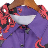 Devil Button Up Top