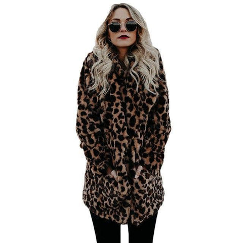 Vegan Fur Leopard Coat