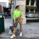 Neon Green Turtleneck Sweater