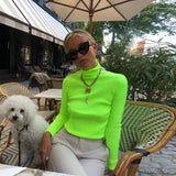 Neon Green Turtleneck Sweater