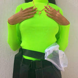 Neon Green Turtleneck Sweater