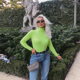 Neon Green Turtleneck Sweater