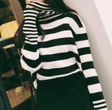 Striped Turtleneck Knitted Sweater