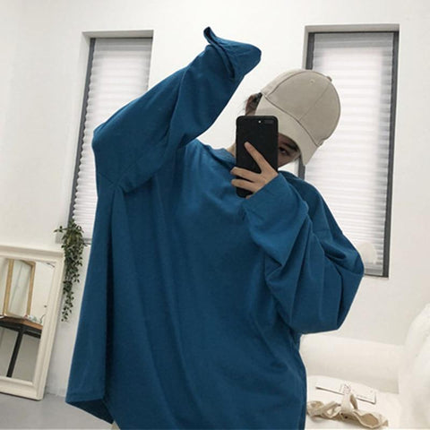 Drop Shoulder Oversized Long Sleeve Tee