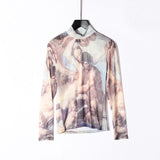 Classical Art Meshed Turtleneck