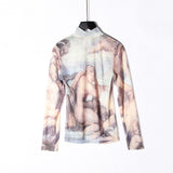 Classical Art Meshed Turtleneck