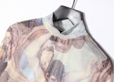 Classical Art Meshed Turtleneck
