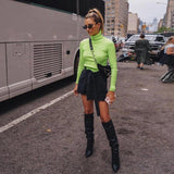 Neon Green Turtleneck Sweater