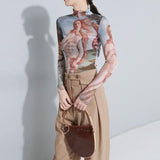Classical Art Meshed Turtleneck