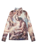 Classical Art Meshed Turtleneck