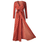 Polka Dot Maxi Wrap Dress